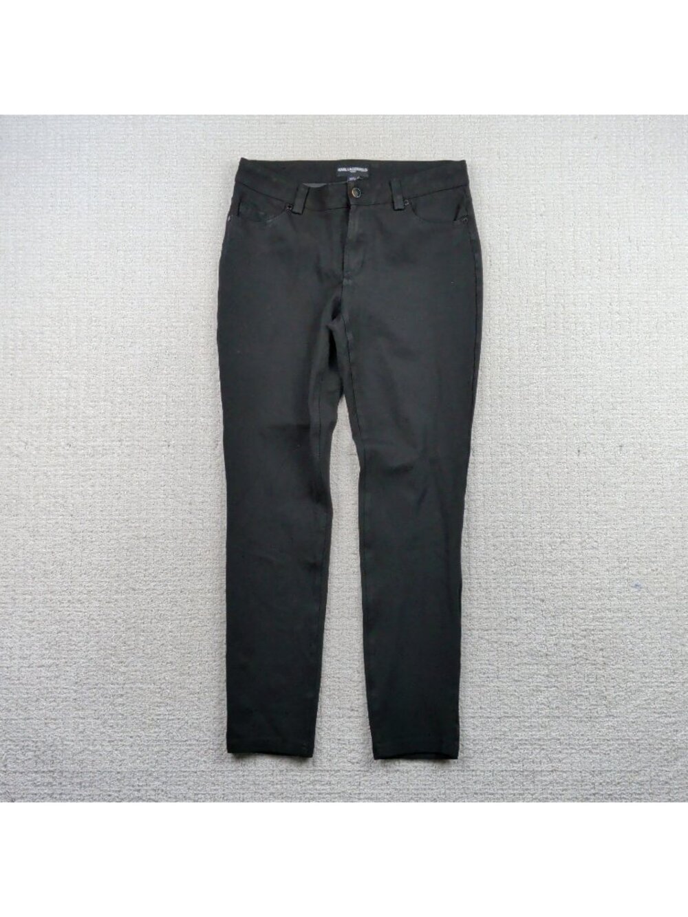 Karl Lagerfeld Paris Skinny Leg Dress Pants Stretch Black Office Preppy Wom Sz 4